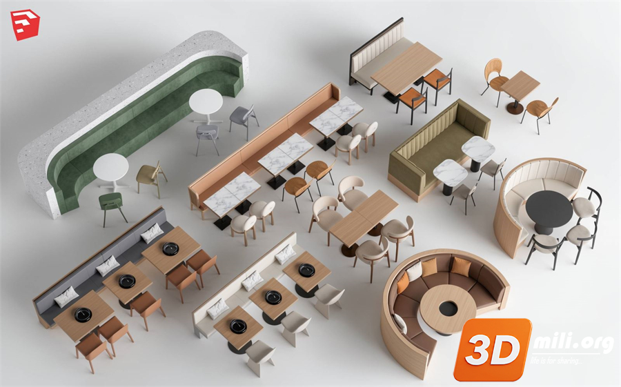 Cafe Furniture Skp Files 